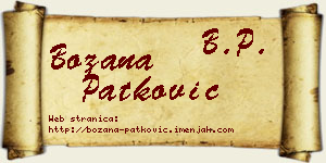 Božana Patković vizit kartica